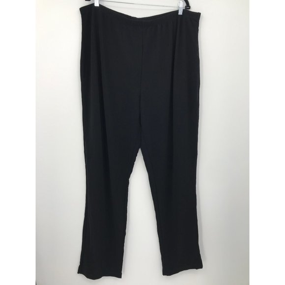 Susan Graver Essentials Lustra Knit Tall Skinny Casual Pull-On Pants Black 3XT - Picture 2 of 6
